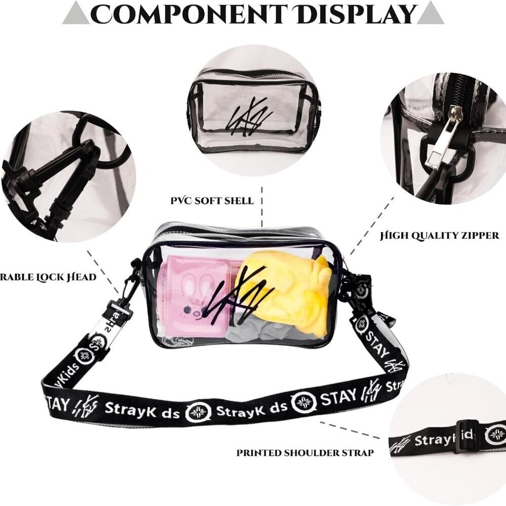 Clear PVC Concert Crossbody Bag for Fans Spacious Lightstick Storage - Picture 3 of 6